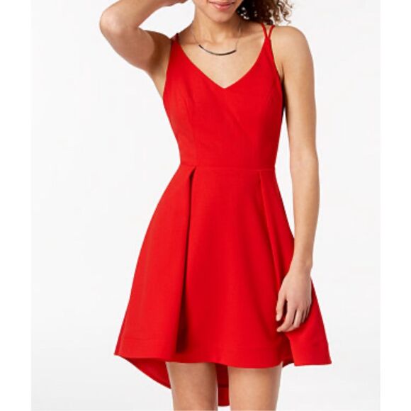 B Darlin Dresses & Skirts - B DARLIN red Adjustable strap High-Low Fit & Flare Dress size 9/10